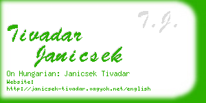 tivadar janicsek business card